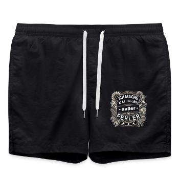 I do everything myself except mistakes - Swim Trunks - black - Front - AI Model Male 185 light (185cm)