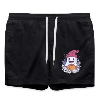 Halloween Fantôme Cadeau Femmes Hommes Enfants Décoration - Short de bain - noir - Devant - AI Model Male 185 light (185cm)