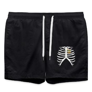 Funny Skeleton Burrito Love Costume Halloween - Swim Trunks - black - Front - AI Model Male 185 light (185cm)