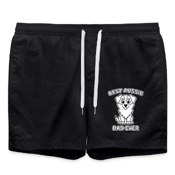 Australian Shepherd Dad Funny Aussie Gift - Swim Trunks - black - Front - AI Model Male 185 light (185cm)