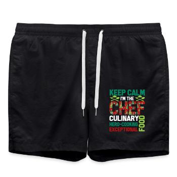 Christmas Keep Calm I am The Chef - Swim Trunks - black - Front - AI Model Male 185 light (185cm)