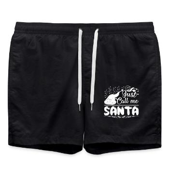 Christmas Just Call Me Santa - Swim Trunks - black - Front - AI Model Male 185 light (185cm)
