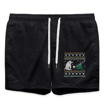 Funny Photographer Christmas - Swim Trunks - black - Front - AI Model Male 185 light (185cm)