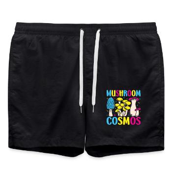 Mushroom Foraging Hunter Mushroom Cosmos - Swim Trunks - black - Front - AI Model Male 185 light (185cm)