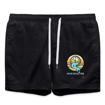 There's never enough time - Swim Trunks - black - Front - AI Model Male 185 light (185cm)