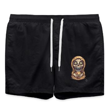 Matroschka Zombie Skelett Totenkopf - Badeshorts - Schwarz - Vorne - AI Model Male 185 light (185cm)