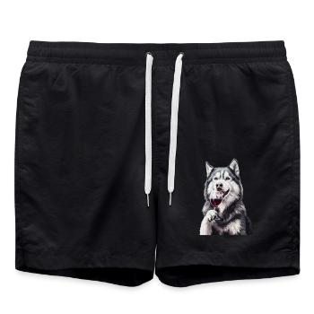 Husky sibérien - Short de bain - noir - Devant - AI Model Male 185 light (185cm)