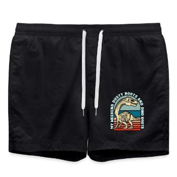Fossil Hunter My Weekend Dusty Boots Geologist - Swim Trunks - black - Front - AI Model Male 185 light (185cm)