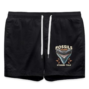 Fossil Hunter Fossils Found Stories Told Geologist - Swim Trunks - black - Front - AI Model Male 185 light (185cm)