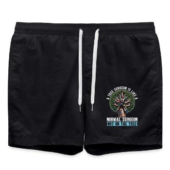 A Tree Surgeon Is Like Horticulture Tree Surgeon - Badeshorts - Schwarz - Vorne - AI Model Male 185 light (185cm)