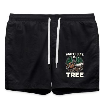 Chirurgien arboricole Attendez, je vois un arboriculteur - Short de bain - noir - Devant - AI Model Male 185 light (185cm)