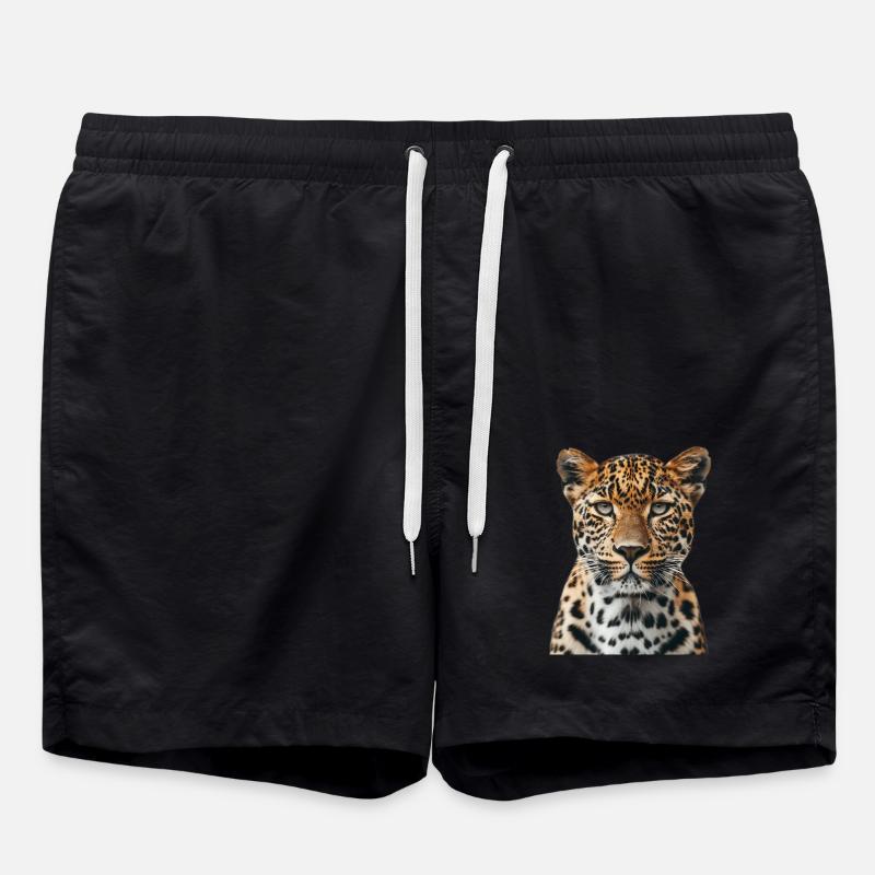 Leopard - Swim Trunks - black