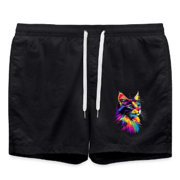 Chat de la forêt norvégienne Chat des forêts norvégiennes - Short de bain - noir - Devant - AI Model Male 185 light (185cm)