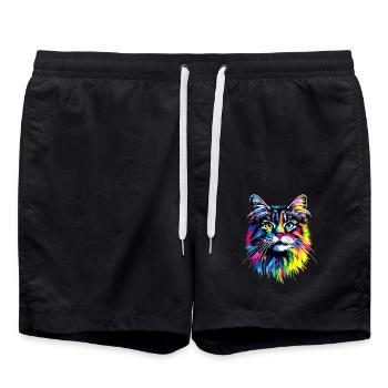 Chat de la forêt norvégienne Chat des forêts norvégiennes - Short de bain - noir - Devant - AI Model Male 185 light (185cm)