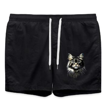 Chat de la forêt norvégienne Chat des forêts norvégiennes - Short de bain - noir - Devant - AI Model Male 185 light (185cm)
