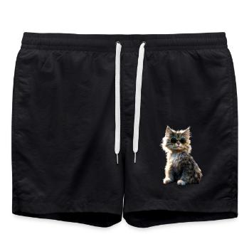 Chat de la forêt norvégienne Chat des forêts norvégiennes - Short de bain - noir - Devant - AI Model Male 185 light (185cm)