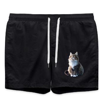Chat de la forêt norvégienne Chat des forêts norvégiennes - Short de bain - noir - Devant - AI Model Male 185 light (185cm)