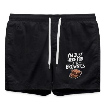 Brownies Spruch Gebäck Lustiges Brownie Geschenk - Badeshorts - Schwarz - Vorne - AI Model Male 185 light (185cm)