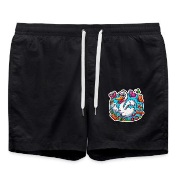 Silly Goose verscheucht die Schmetterlinge - Badeshorts - Schwarz - Vorne - AI Model Male 185 light (185cm)