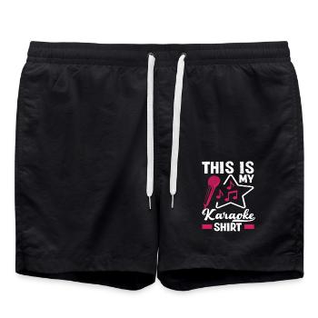 This is my karaoke shirt - Swim Trunks - black - Front - AI Model Male 185 light (185cm)