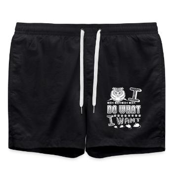 Siberian Cat Siberian Cat I Do What I Want - Swim Trunks - black - Front - AI Model Male 185 light (185cm)