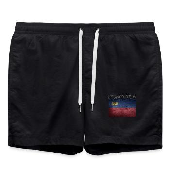 Liechtenstein Drapeau Vaduz Vacances Voyage - Short de bain - noir - Devant - AI Model Male 185 light (185cm)