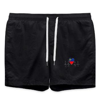 Heartbeat Liechtenstein Heartbeat Flag Vaduz - Short de bain - noir - Devant - AI Model Male 185 light (185cm)