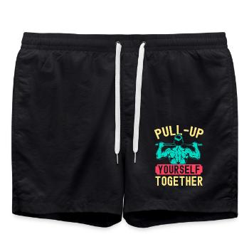 Fitness Fanatics Pull-Up Yourself Together - Swim Trunks - black - Front - AI Model Male 185 light (185cm)