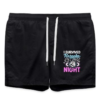 I survived the karaoke night - Swim Trunks - black - Front - AI Model Male 185 light (185cm)