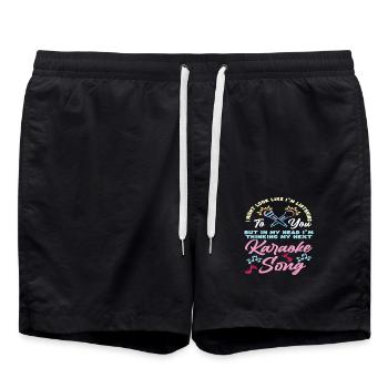 Je pense à ma prochaine chanson de karaoké - Short de bain - noir - Devant - AI Model Male 185 light (185cm)