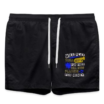 Will Play Tuba For Free - Swim Trunks - black - Front - AI Model Male 185 light (185cm)
