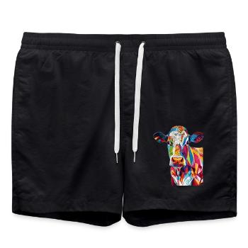 Kuh - Badeshorts - Schwarz - Vorne - AI Model Male 185 light (185cm)