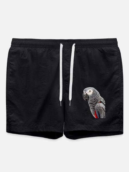 African Grey - Swim Trunks - black