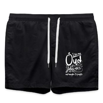 I like my Oud and maybe 3 people - Badeshorts - Schwarz - Vorne - AI Model Male 185 light (185cm)