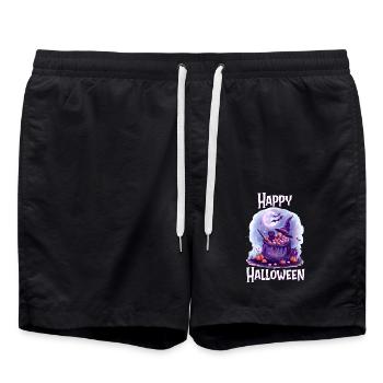 Halloween – Happy Halloween Cute Black Cat - Swim Trunks - black - Front - AI Model Male 185 light (185cm)