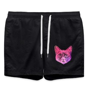 Snowshoe Cat Snowshoe Cat Colorful - Swim Trunks - black - Front - AI Model Male 185 light (185cm)