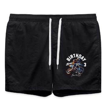 Motocross 3. Geburtstag - Badeshorts - Schwarz - Vorne - AI Model Male 185 light (185cm)