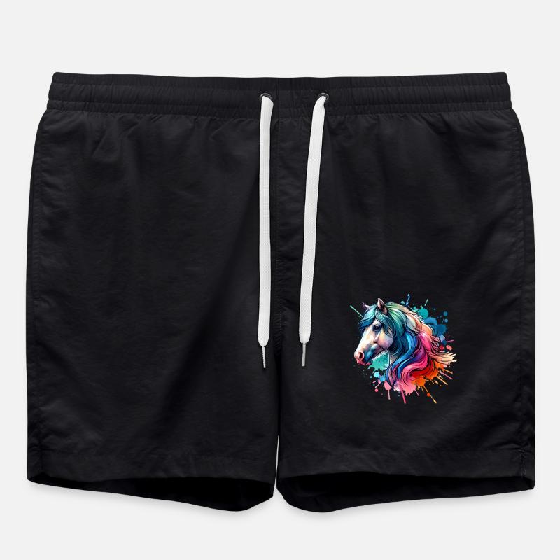 Horse - Swim Trunks - black