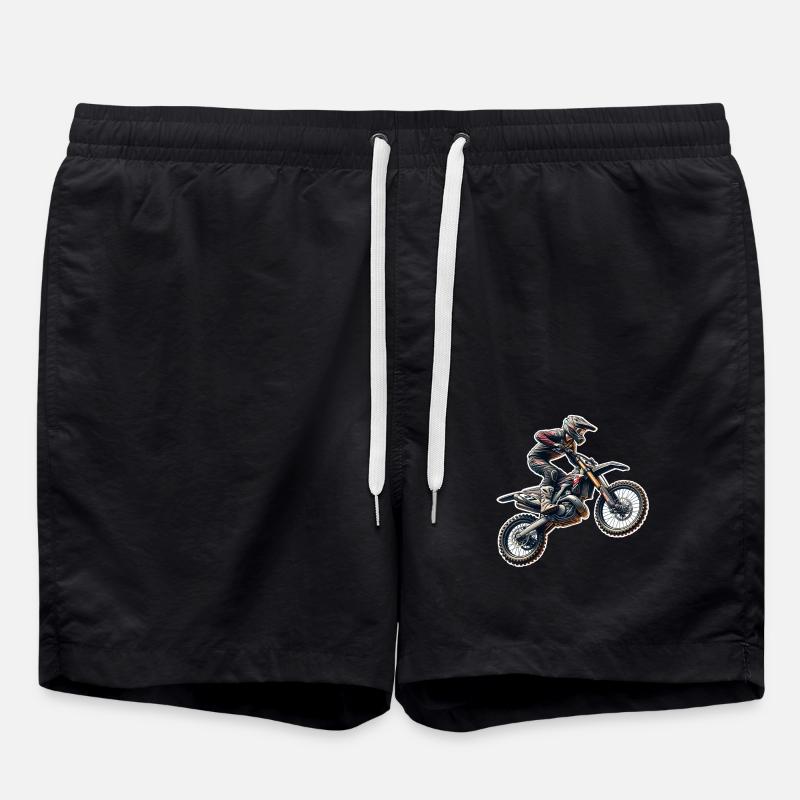 Motocross - Badeshorts - Schwarz