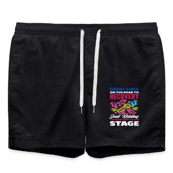 Karaoke-a-holic on the way to the stage - Swim Trunks - black - Front - AI Model Male 185 light (185cm)
