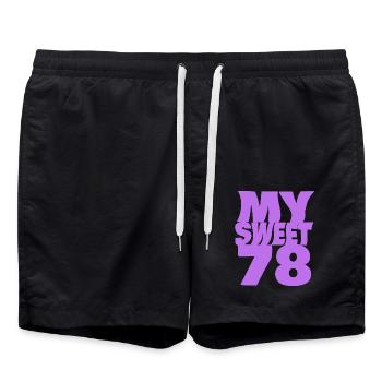 Süß 78 - Badeshorts - Schwarz - Vorne - AI Model Male 185 light (185cm)