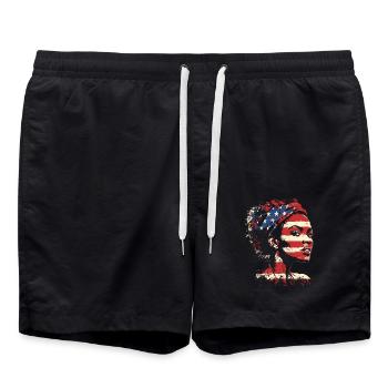 Black History Month Heritage Afro American - Swim Trunks - black - Front - AI Model Male 185 light (185cm)