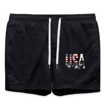 Afro American History USA Heritage Art - Swim Trunks - black - Front - AI Model Male 185 light (185cm)