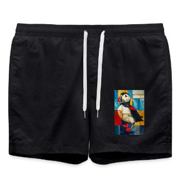 Macareux - Short de bain - noir - Devant - AI Model Male 185 light (185cm)