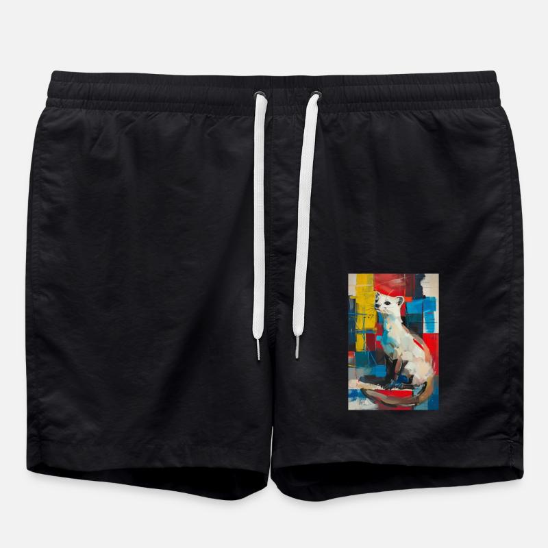 Hermelin - Badeshorts - Schwarz