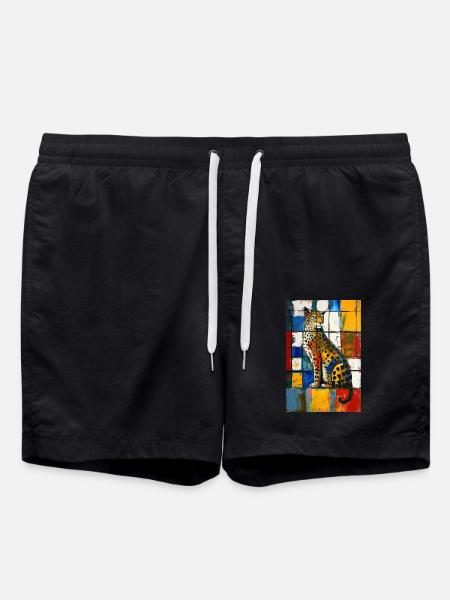 Leopard - Swim Trunks - black