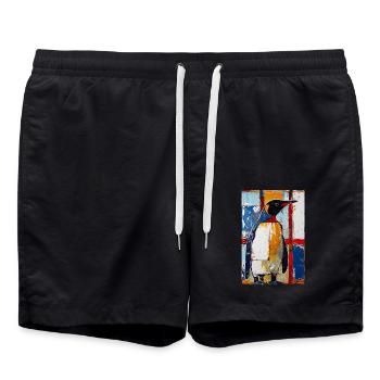 Penguin - Swim Trunks - black - Front - AI Model Male 185 light (185cm)