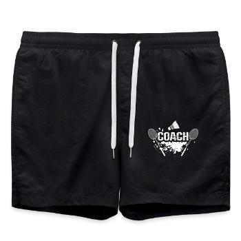 Racquet Shuttlecock Coach Badminton - Swim Trunks - black - Front - AI Model Male 185 light (185cm)