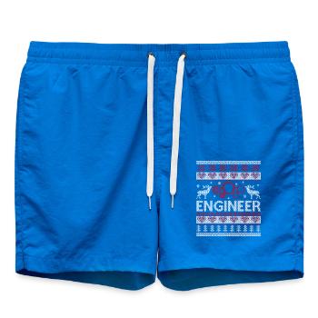 Merry Christmas Engineer Funny Christmas Gifts - Swim Trunks - cobalt blue - Front