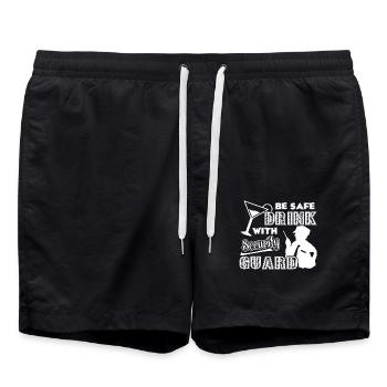 Security Guard Drink with Security Guard - Swim Trunks - black - Front - AI Model Male 185 light (185cm)